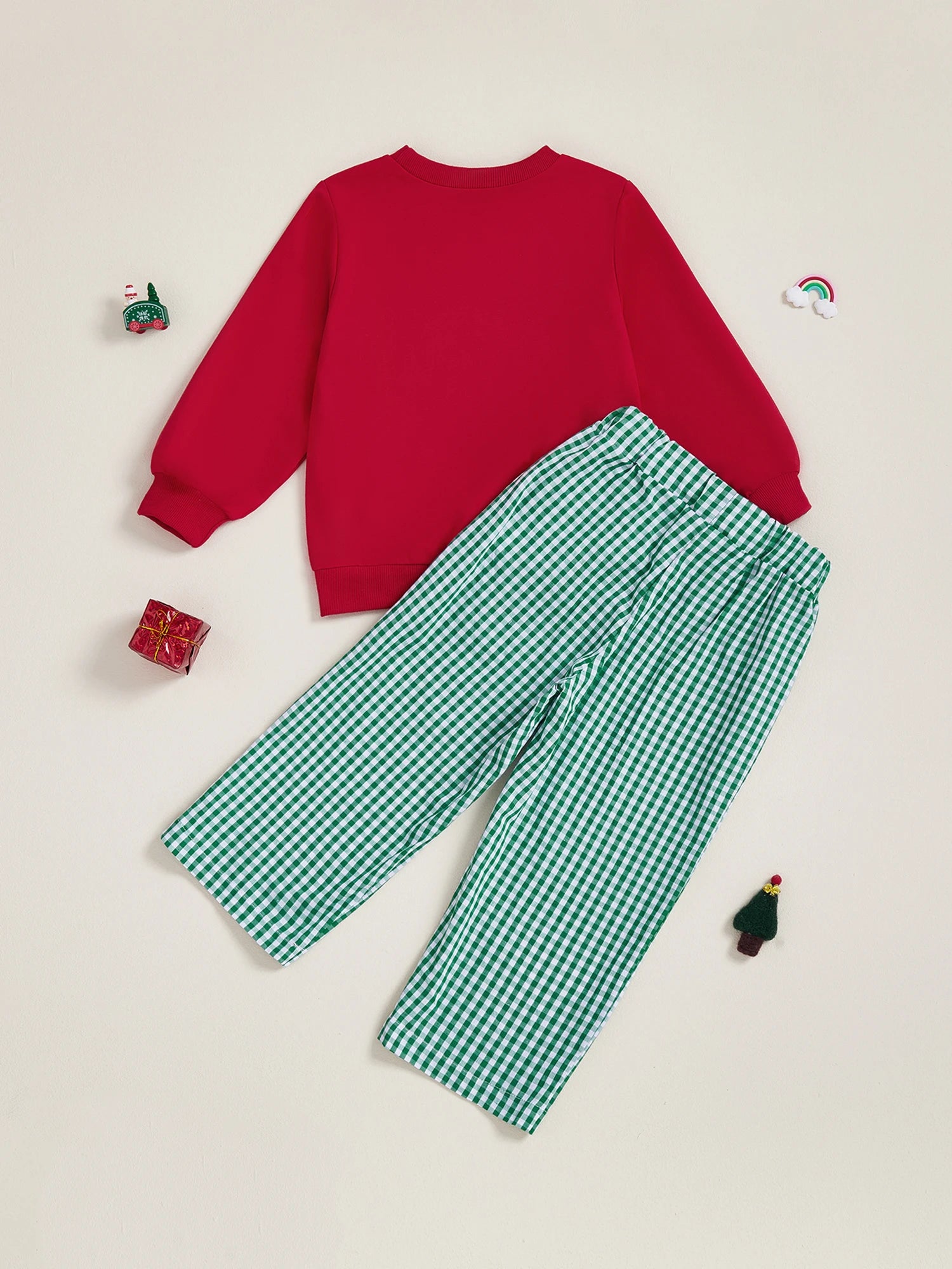MQTIME  -  Toddler Holiday Ensemble Dinosaur Print Sweater Corduroy Pants Set with Adjustable Waistband and Ribbed Cuffs