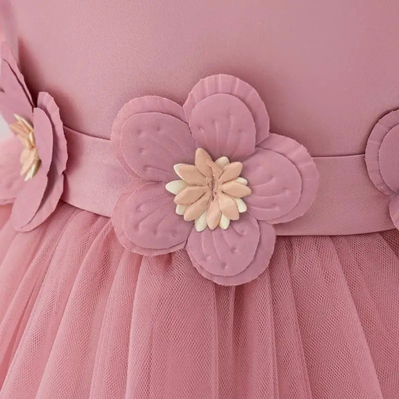 MQTIME  -  Baby and Girl's New Sticker Bubble Sleeve Bow Sweet and Cute Fashionable Mesh Princess Dress Christmas Wedding Flower Girl Dress