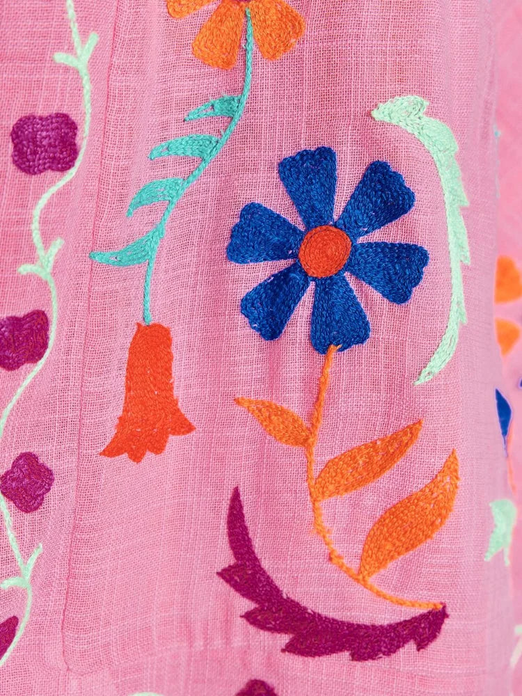 MQTIME  -   Chic Embroidered Print Women's Jacket Fashion V-neck Long Sleeved Lace Up Female Coats Autumn Lady Street New Outerwear