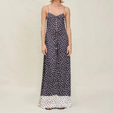 MQTIME  -  Sexy Off Shoulder Sling Tops with Pant Suit Women's Elegant Sleeveless Lace-Up Hollow 2Pc Sets Fashion Polka Dot Print Outfits