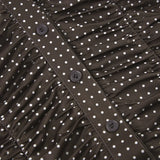 MQTIME  -  French lace up bow polka dot breasted short top with retro style, pleated waist, slimming effect, versatile short sleeved shirt