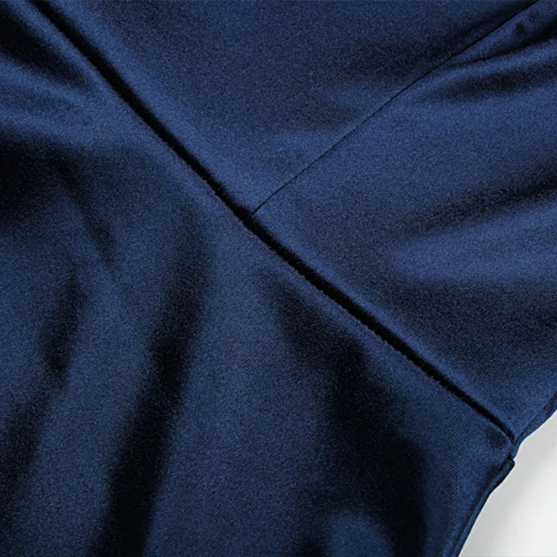 MQTIME  -  2025 Summer Retro Style Satin Spaghetti Strap Evening Dress Fashion High Waist A-line Ruched Banquet Gowns for Laies