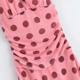 MQTIME  -  summer new women's casual fashion simple halter neck V-neck sleeveless backless polka dot long dress