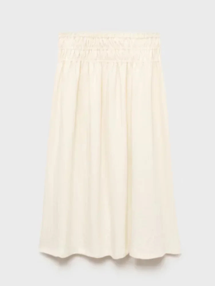 MQTIME  -  Casual Solid Vest Pleated Skirt Set Women Sleeveless Button Patchwork Tops A-line Skirts Sets Female 2025 Summer Beach Lady Suit