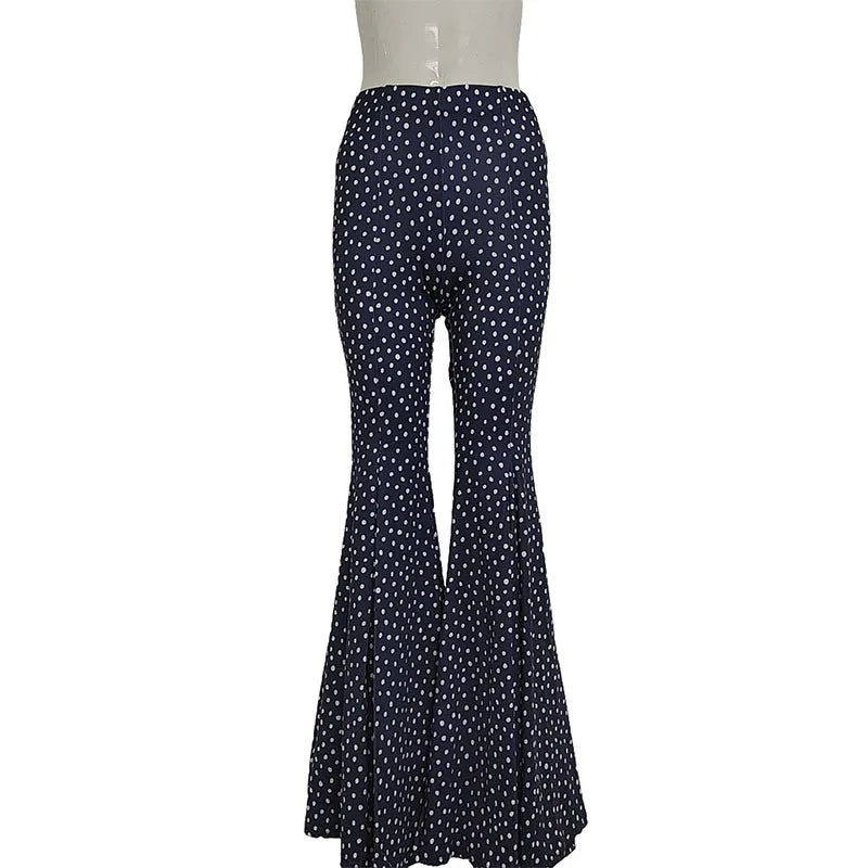 MQTIME  -  Casual Sexy Basic Solid Flare Pants Slim Low-Waisted Skinny Pants Women 2025 Autumn Spring Fashion Streetwear Dot Prined