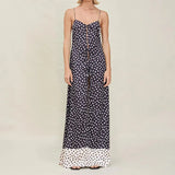 MQTIME  -  Sexy Off Shoulder Sling Tops with Pant Suit Women's Elegant Sleeveless Lace-Up Hollow 2Pc Sets Fashion Polka Dot Print Outfits