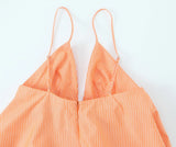 MQTIME  -  Summer Women Striped Mini Dresses Sleeveless Backless Thin Straps Dress Female Chic Streetwear Lady Sexy V-Neck Vestidos