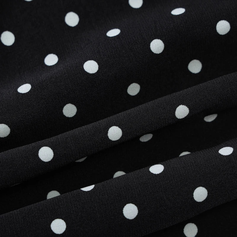 MQTIME  -  Women's French Style Polka Dot Printing Sexy V-neck Camisole Backless Loose Dress Sleeveless Summer Party Gowns