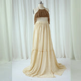 MQTIME  -  Maternity Photography Props Dress Linen Cotton Long Skirt&Knit Camisole Top Pairing Wilderness Style Photography Clothing