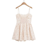 MQTIME  -  women's summer new casual fashion temperament slim print poplin bra-style suspender short dress