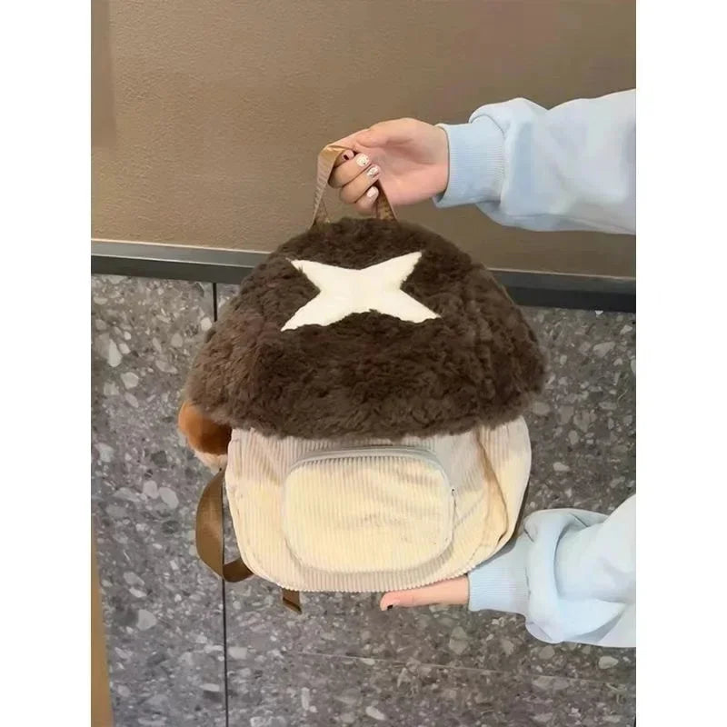 MQTIME  -  2024 New Cartoon Mushroom Backpack Autumn Winter Anime Plush Cute Doll Bag Christmas Gift Cute Anime Backpack