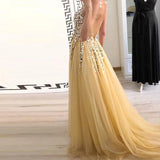 MQTIME  -  Sexy Women Front And Back V-Neck Sequin Mopping Dovetail Dress For Photography Props Summer Beach Front Back Split Clothing