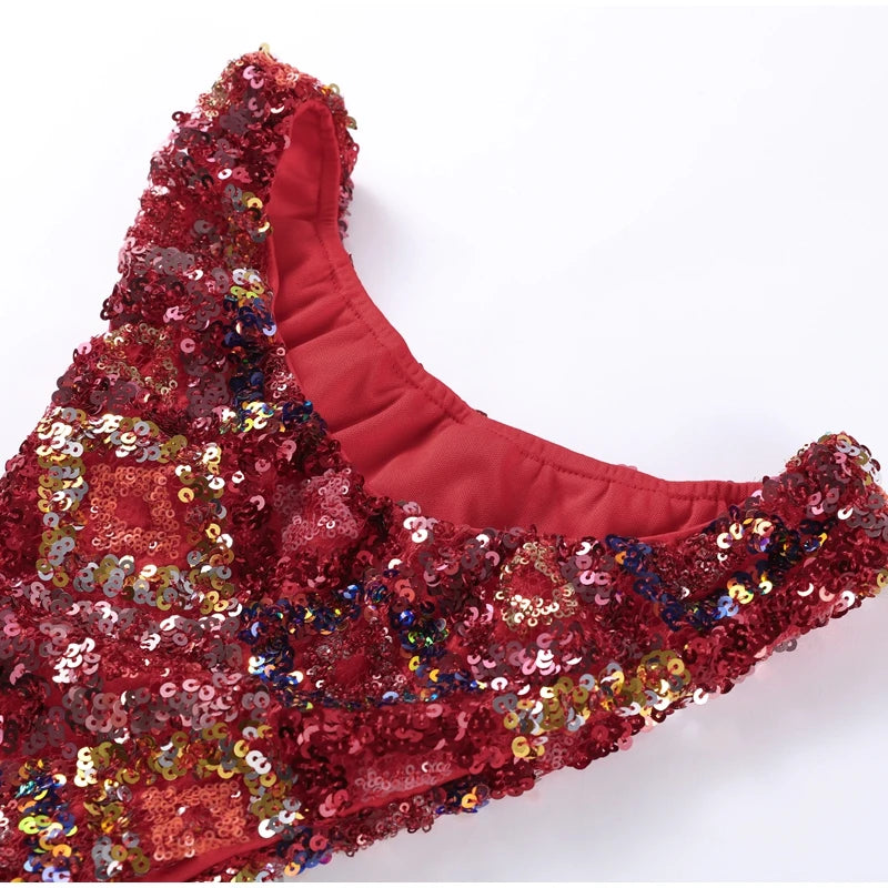 MQTIME  -  Sexy Sequin Bikini Skirt Sets Women Halter Backless Sleeveless Bikinis Lace Up Slim Mini Skirts Set 2025 Summer Lady Beach Suits