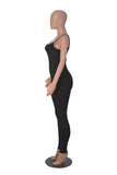 MQTIME  -  Spaghetti Strap Low Cut Black Skinny Solid Stretchy Summer Jumpsuits Backless Streetwear One Piece Romper For Women