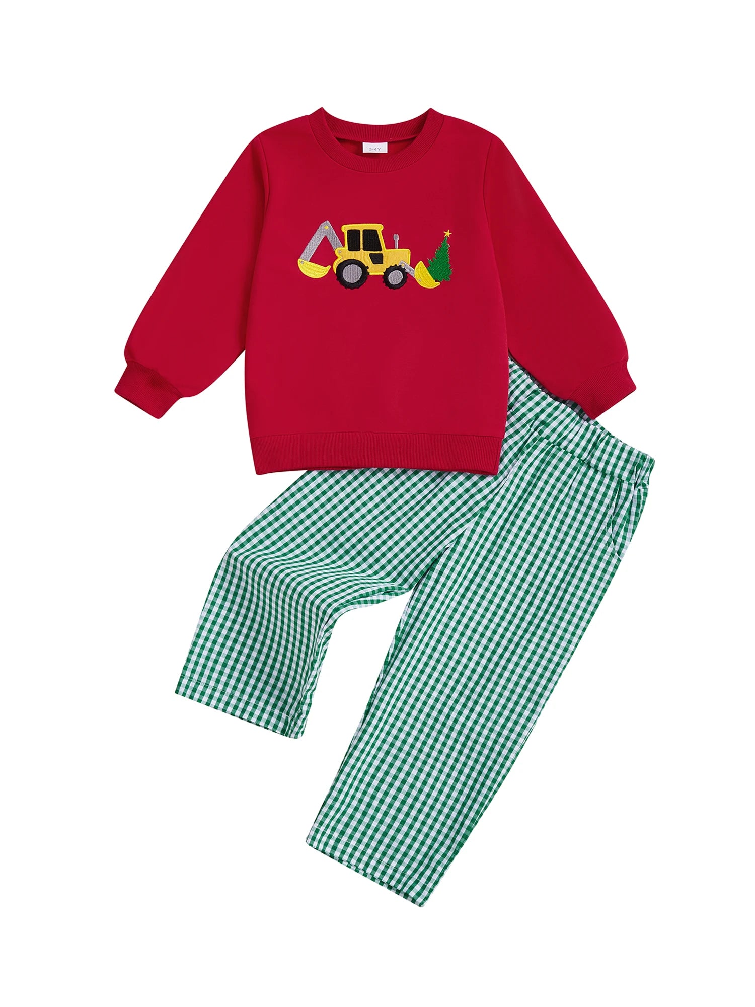 MQTIME  -  Toddler Holiday Ensemble Dinosaur Print Sweater Corduroy Pants Set with Adjustable Waistband and Ribbed Cuffs