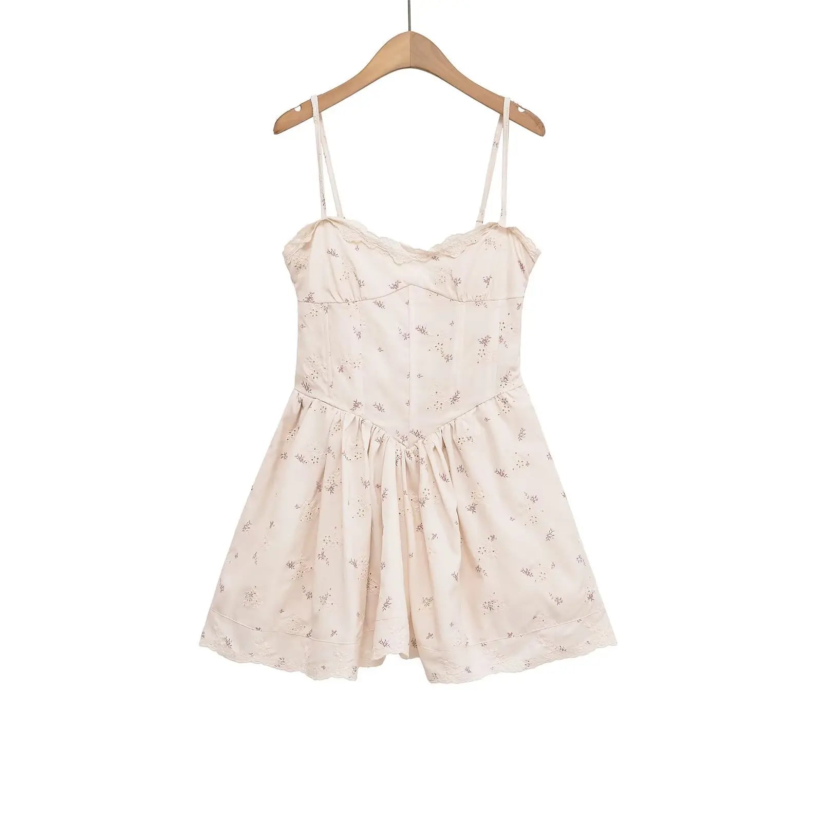 MQTIME  -  women's summer new casual fashion temperament slim print poplin bra-style suspender short dress