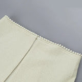 MQTIME  -  Y2k Pearl Dress Sets Women Autumn Long Sleeve Coat And Mini Dress Two Piece Sets Femme Sexy Strapless Dress Matching Sets