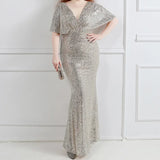 MQTIME  -  Sequins Maternity Photography Long Dresses Stretchy Pregnant Woman Party Dress For Photo Shoot
