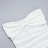 MQTIME  -  Summer European Style Tube Top High Waist A-Line Dress New Sexy Beach Vacation Solid Sleeveless Dresses Hollow Out Maxi Dress