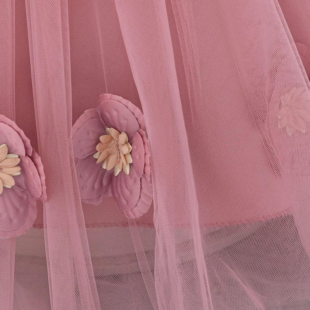 MQTIME  -  Baby and Girl's New Sticker Bubble Sleeve Bow Sweet and Cute Fashionable Mesh Princess Dress Christmas Wedding Flower Girl Dress