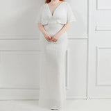 MQTIME  -  Sequins Maternity Photography Long Dresses Stretchy Pregnant Woman Party Dress For Photo Shoot