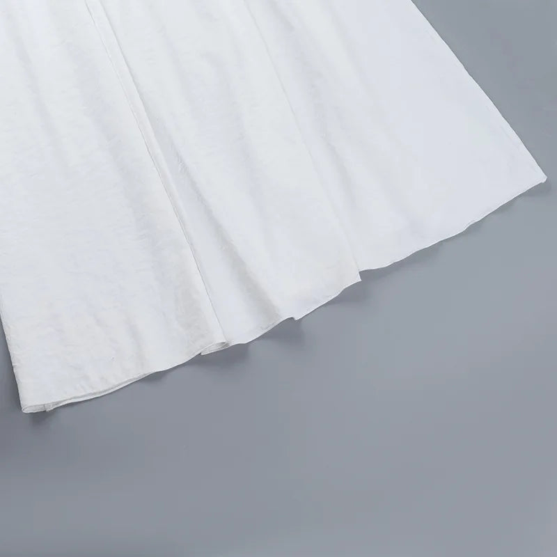 MQTIME  -  Summer European Style Tube Top High Waist A-Line Dress New Sexy Beach Vacation Solid Sleeveless Dresses Hollow Out Maxi Dress