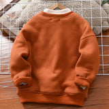 MQTIME  -  Winter Kids Thick Padded Sweatshirt Clothes Autumn Boys Girls Lamb's Wool Hoodies Big Children Plus Velvet Warm Pullover Tops