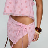 MQTIME  -  Sexy Halter Tops and Short Skirt Suit Women Fashion Pattern Printed Club Party Outfits Elegant Split Tie-Up MIni Skirt 2Pc Sets