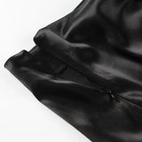 MQTIME  -  Sexy Black Lace Patchwork Maxi Skirts for Women Summer Party High Split Slim Fashion Empire Waist Dress with 3D Flower