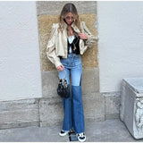 MQTIME  -   Fashion Stand Women's Trench Coat Long Sleeve Single-breasted Lady Bomber Jacket Spring Autumn New High Street Outerwears