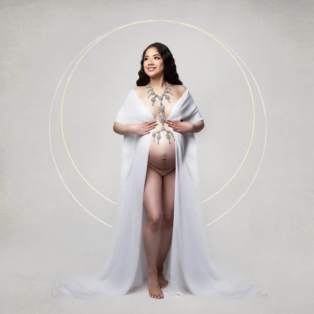 MQTIME  -  New Maternity Photography Sexy Chain Body Shoulder Necklace Rhinestone Props for Pregnant Women Photographer Accessories