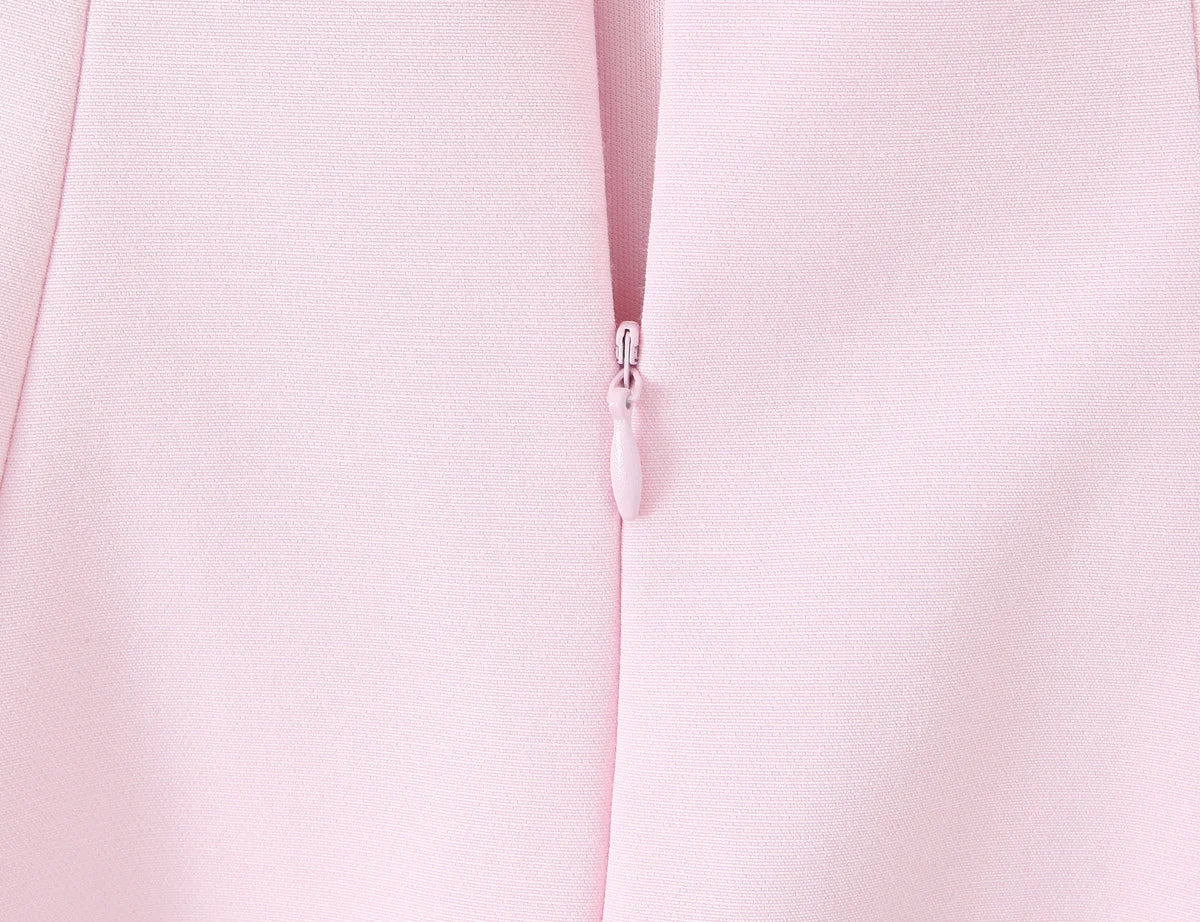 MQTIME  -  Summer New Arrivals Women's Wear Pure Color Temperament Sexy Backless Wave-Style Wide-Sleeve Halter Short Dress