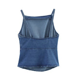 MQTIME  -  Spring/Summer New European and American Style Women's Fashion Sexy Spicy Girl Versatile Strap Denim Top