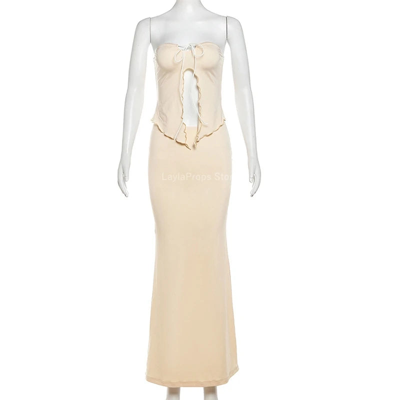 MQTIME  -  Maternity Photo Shoot Dress Maternity Photography Backless Irregular Hem Strapless Half Dress for Parties