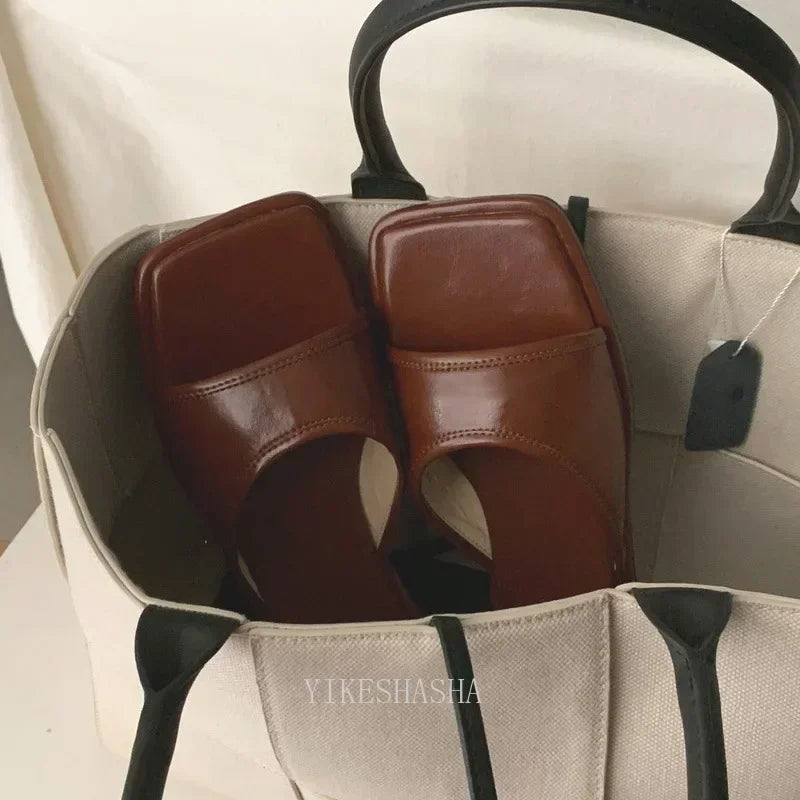 MQTIME  -  Fashion Summer Open Toe Women Slippers Slip on Outdoor Soft Flats Heel Slides High Quality Beach Vacation Sandalias