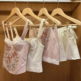 MQTIME  -   Sexy Flower Embroidery Tube Top Women Fashion Sleeveless Backless Lace Up Slim Sling Tops Female 2025 Summer Beach Lady Vest