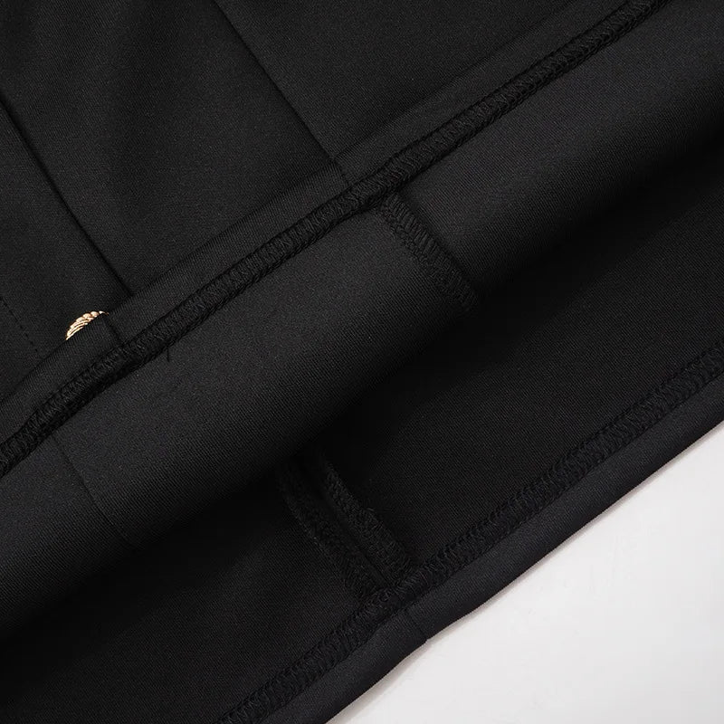 MQTIME  -  Black and White Patchwork Halterneck Mini Dress Elegant Outfits Button Up A Line Dresses Summer Y2k Woman New