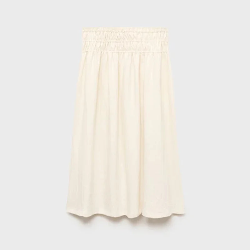 MQTIME  -  Casual Solid Vest Pleated Skirt Set Women Sleeveless Button Patchwork Tops A-line Skirts Sets Female 2025 Summer Beach Lady Suit