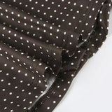 MQTIME  -  French lace up bow polka dot breasted short top with retro style, pleated waist, slimming effect, versatile short sleeved shirt