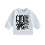 MQTIME  -  Adorable Infant Autumn Hoodie Relaxed Style Chic Alphabet Design Round Neck Full Sleeve Jumper Blouse for Kids