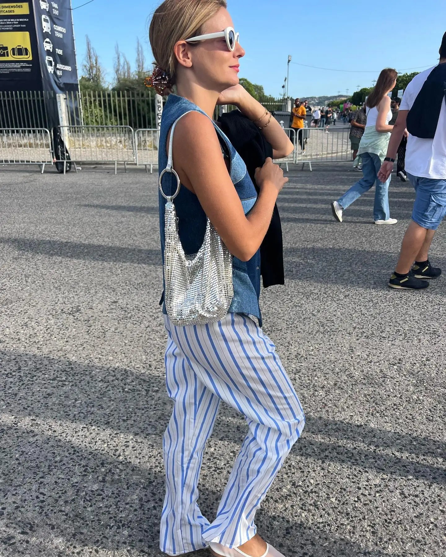 MQTIME  -  Womens Casual Cleanfit Striped Pants Elastic Low Waist Striped/Plaid Loose Aesthetic Trousers Streetwear with Pockets