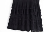 MQTIME  -  Summer New Arrivals Women's Retro Casual French Ruffle Sleeveless V-Neck Cake Skirt Fashion Mini Dress