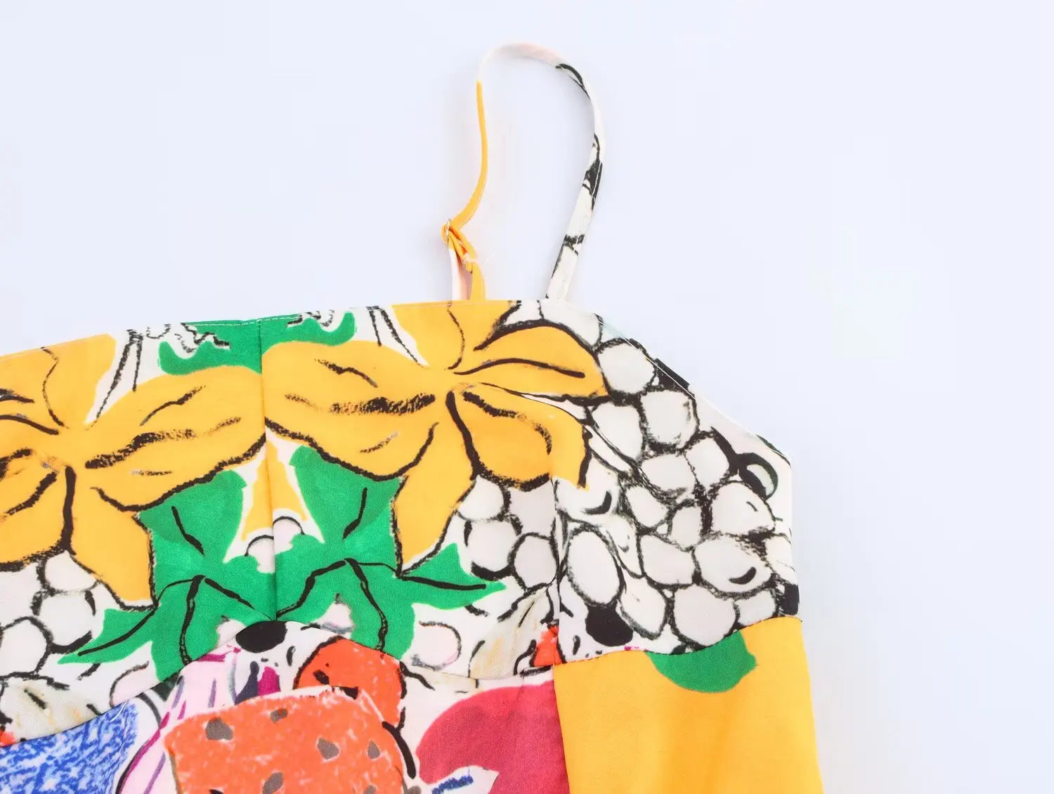 MQTIME  -  new summer women's casual fashion beach holiday style fruit print poplin backless suspender dress