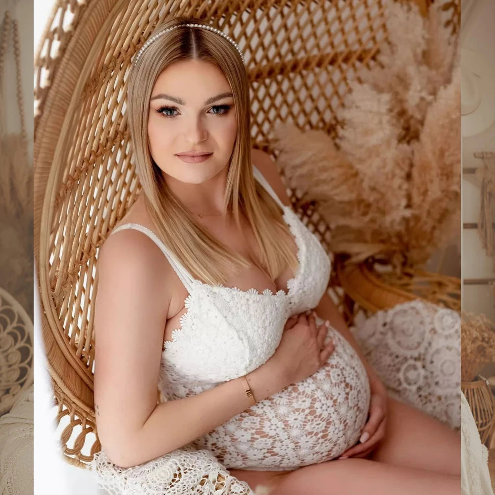 MQTIME -  Sexy Maternity Bodysuit Pregnant Photo Shoot Stretch Camisole Shirt Photography Clothes For Pregnancy Woman Basic Tops