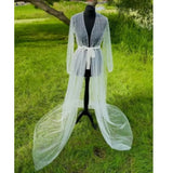 MQTIME  -  Pearl Tulle Maternity Dress Bridal Robe Maternity Photoshoot Boudoir  Long   Pregnancy Women Dresses