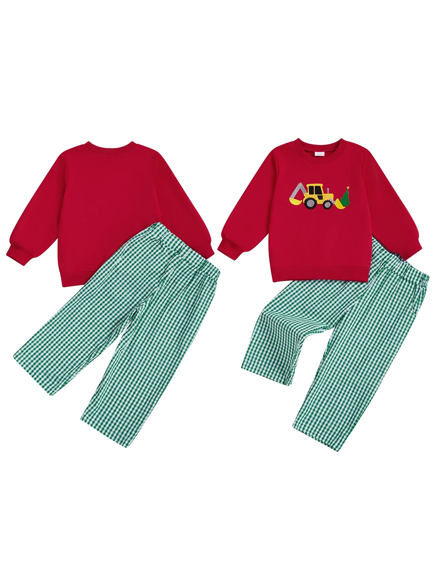 MQTIME  -  Toddler Holiday Ensemble Dinosaur Print Sweater Corduroy Pants Set with Adjustable Waistband and Ribbed Cuffs