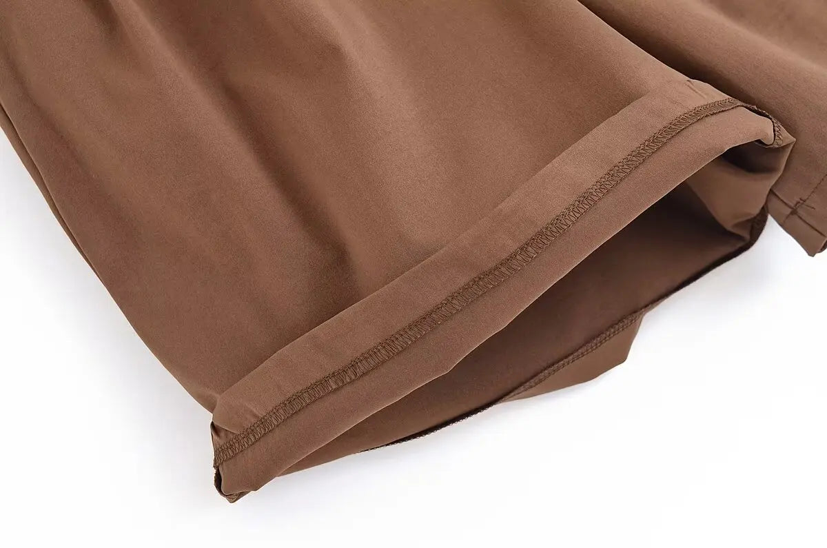 MQTIME  -  summer women's clothing casual versatile fashion with belt temperament loose mid-waist pleated casual shorts