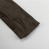 MQTIME  -  Retro Fashion PU Leather Skirt Set Women's Design Sense Cutout Long Sleeve Top Luxury Sense Two-piece Set