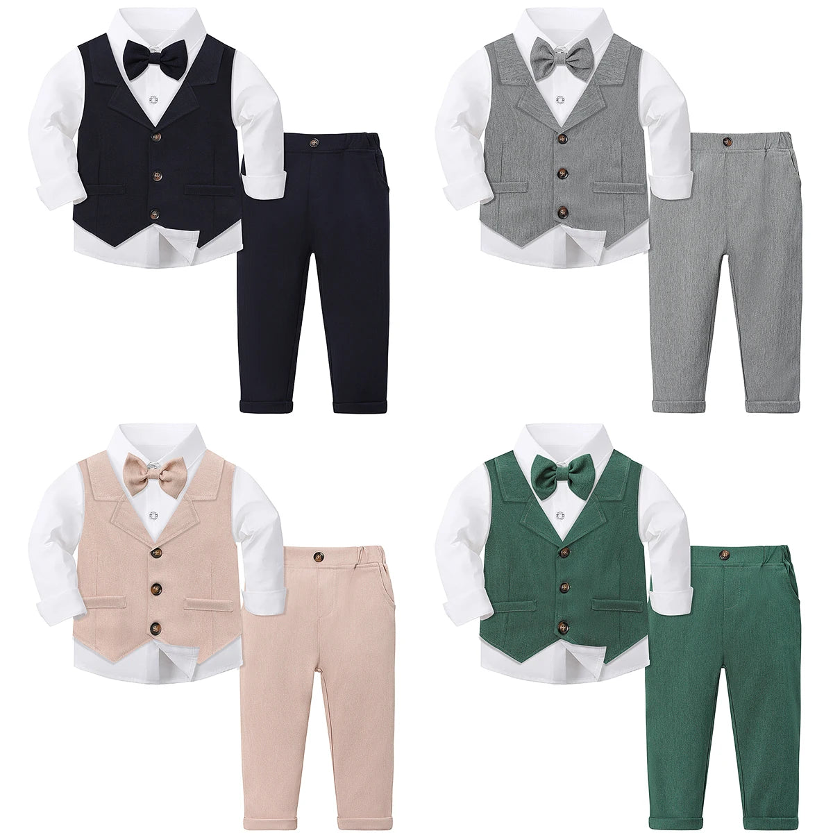 MQTIME  -  Toddler Suit Baby Boys Easter Outfit kids Christening Baptism Set Formal Wedding Birthday Party Gift Chirtmas Halloween Tuxedo