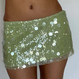 MQTIME  -  Women Sexy Temperament Wrap Hip Skirts New Autumn Elegant Hight Waist Short Skirt Spring Fashion Shiny Sequins Club Party Skirt